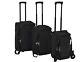 Bagages Black 3 Piece Travel Set Wheels Storage Handle Small Medium Large