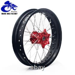 DRZ400SM 00-24 Pour Suzuki Supermoto Ensemble de roues 17+17 DR-Z 400 SM Rouges avec amortisseur de chocs