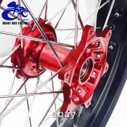 DRZ400SM 00-24 Pour Suzuki Supermoto Ensemble de roues 17+17 DR-Z 400 SM Rouges avec amortisseur de chocs