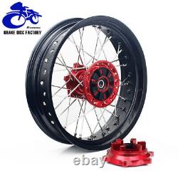 DRZ400SM 00-24 Pour Suzuki Supermoto Ensemble de roues 17+17 DR-Z 400 SM Rouges avec amortisseur de chocs