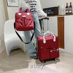 Ensemble de 2 pièces sac à roulettes pour femmes sac à dos de voyage fille roues sac à roulettes valise sac
