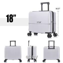Ensemble de bagages de voyage en 2 pièces Valise rigide avec roues pivotantes 18 Sous le siège