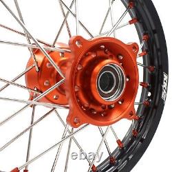 Ensemble de jantes KKE 17/14 pour petites roues pour KTM SX85 2021-2023 Gas Gas MC85 Orange.