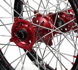 Ensemble de roues Honda CRF250X 2014 2015 2016 2017 Rouge Noir 18 21 Jantes de roue