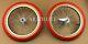 Ensemble De Roues De Vélo 16 Chrome Heavy Duty 28 Spoke Avec Pneus Bmx Comp Iii Red Gum 2.125