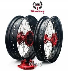 Ensemble de roues supermotard CNC pour Suzuki DRZ400 17 Cush Drive 2000/2024 Moyeu rouge