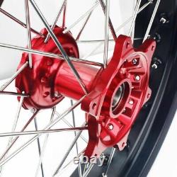 Ensemble de roues supermotard CNC pour Suzuki DRZ400 17 Cush Drive 2000/2024 Moyeu rouge