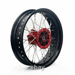 Ensemble de roues supermotard CNC pour Suzuki DRZ400 17 Cush Drive 2000/2024 Moyeu rouge