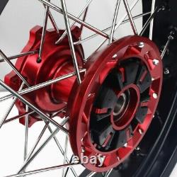 Ensemble de roues supermotard CNC pour Suzuki DRZ400 17 Cush Drive 2000/2024 Moyeu rouge