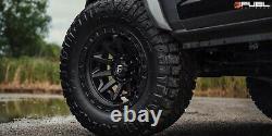 Jeu de pneus et jantes noires Covert Fit TRD Fuel Rim Tires 33 12.50 17 Mud MT pour Tacoma 4Runner.