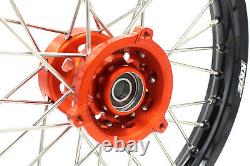 Kke 14/12 Spoked Kids' Small Wheels Rims Set For 65 Sx 2002-2019 Orange Hub