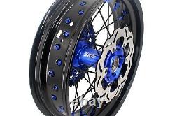 Kke 17 Supermoto Wheel Rim Set Fit Suzuki Drz400sm 2005-2020 Disque Noir Spoke