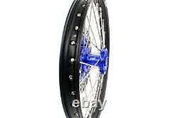 Kke 21/18 Enduro Cnc Dirt Bike Wheel Rim Set For Suzuki Drz400sm 2005-2020 Bleu