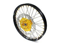 Kke 21 18 Enduro Spoke Wheel Rim Set For Suzuki Drz400sm 2005-2020 Gold Nipple