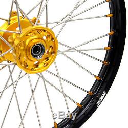 Kke 21/18 Enduro Wheels Set De Jantes Pour Suzuki Drz400sm Drz400s / E Drz400 Gold Nippl