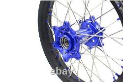 Kke 21/18 Spoked Wheels Rim Set Fit Suzuki Drz400 Drz400s/e Drz400sm Blue Nipple