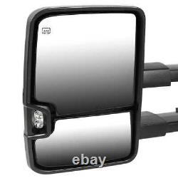 Side View Mirror Tow Power Heated Signal Black Pair 2 Pour Chevrolet Tahoe 5.3l