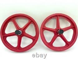 Skyway BMX 16 Roues Tuff ROUGE rétro NEUVE jeu de roues roulement scellé essieux 3/8