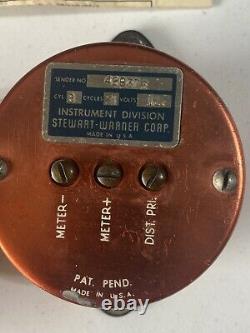 Tachomètre 8k Stewart Warner Des Années 1960 Avec 2 Unités D'envoi Vintage