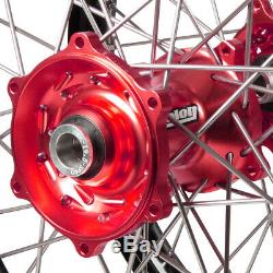 Talon Nouveau MX Yamaha Wr250f Wr450f Noir Rouge Sm Pro Platinum Dirt Bike Wheel Set